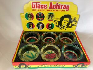 CASE OF 6 HIGH QUALITY ASHTRAYS BOB MARLEY DESIGNS (2.75 EA.)