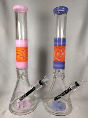 ES-1050 -- 17" 1240gms LD 2-LOGO ASSORTED COLOR ZIG-ZAG BEAKER WP