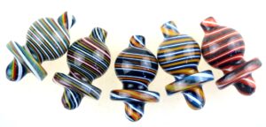 HSHN-07-UFO-28 -- CASE OF 5  ASSORTED COLOR REVERSE PATTERN BANGER CAP UFO ($6.90 ea)
