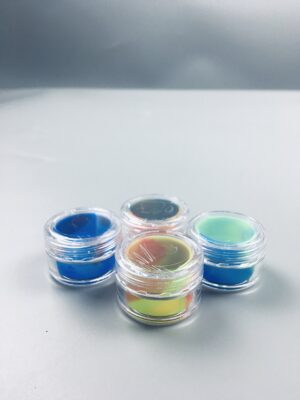 SJ-15 -- CASE OF 5 ROUND SILICONE GLASS CONTAINER 26mm DIAMETER ($1.00 ea)