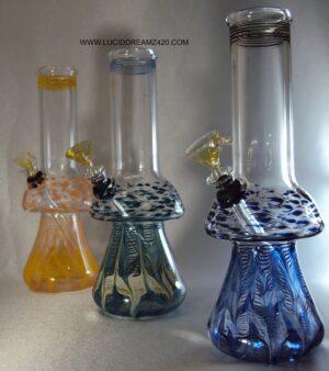 CWP10-01 -- 10" LOCAL BLOWN CLASSIC OUTSIDE COLOR MUSHROOM WATERPIPE