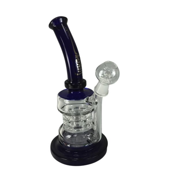 Handmade Perc From Thich Clear Rod Connected To Stemless Water Pipe 10"