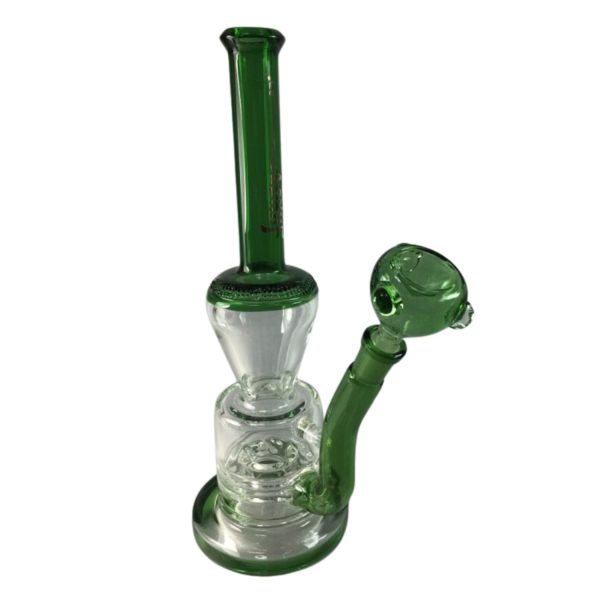 Handmade Bellow Perc Connected To Stemless Water Pipe 11"