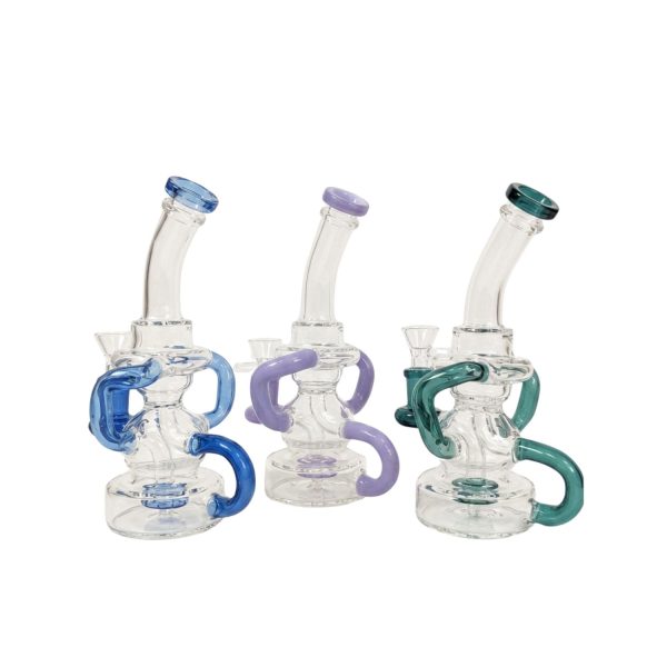 Glass Oil Rig With Glass Funnel Bowl 7.9" US Colors