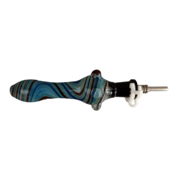 Full Color Body Straw With Titanium Tip & Black Joint 10mm Black