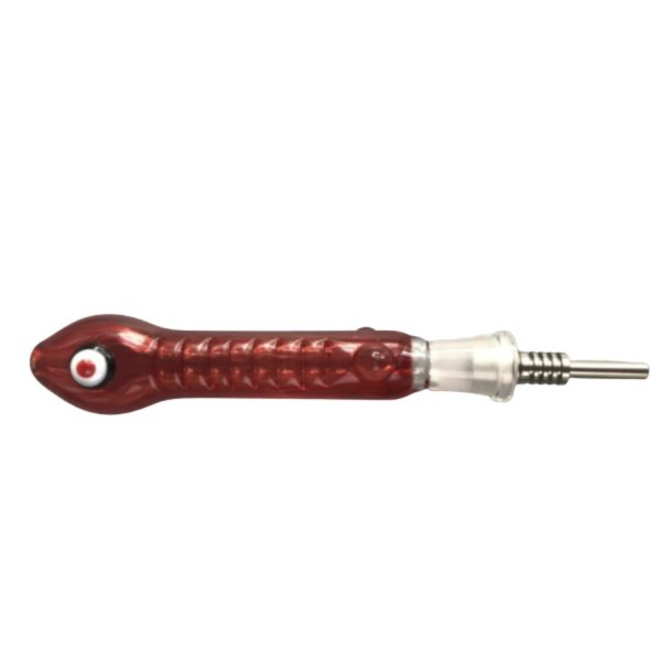 Glass Honey Straw Eye Shaped With Titanium Tip 10mm