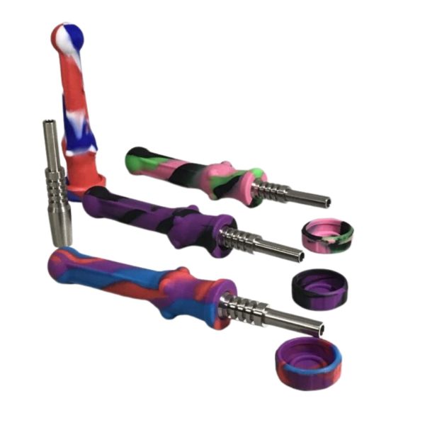 Silicone Honey Straw With Titanium Tip & Silicone Wax Dish 14mm