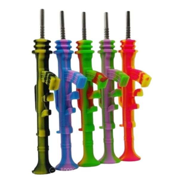 AK47 Silicone Honey Straw With Titanium Tip 8" 10mm