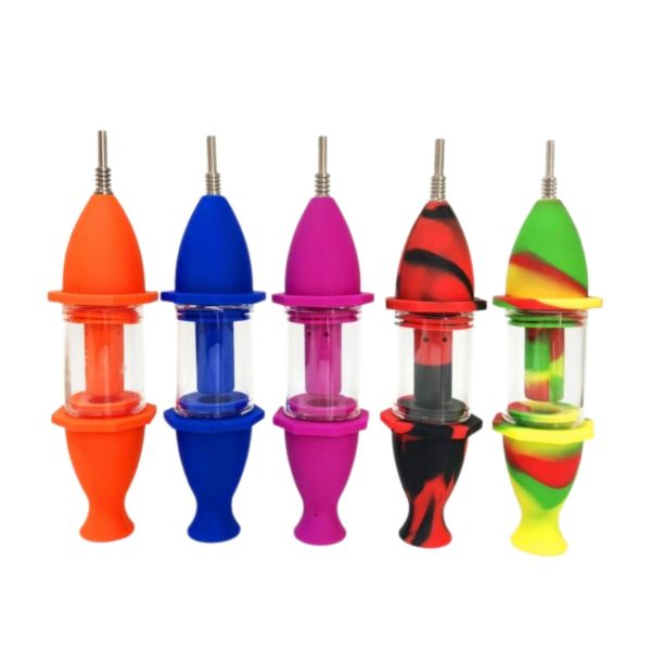 Silicone NC With Glass Chamber 8" 10mm Assorted Color