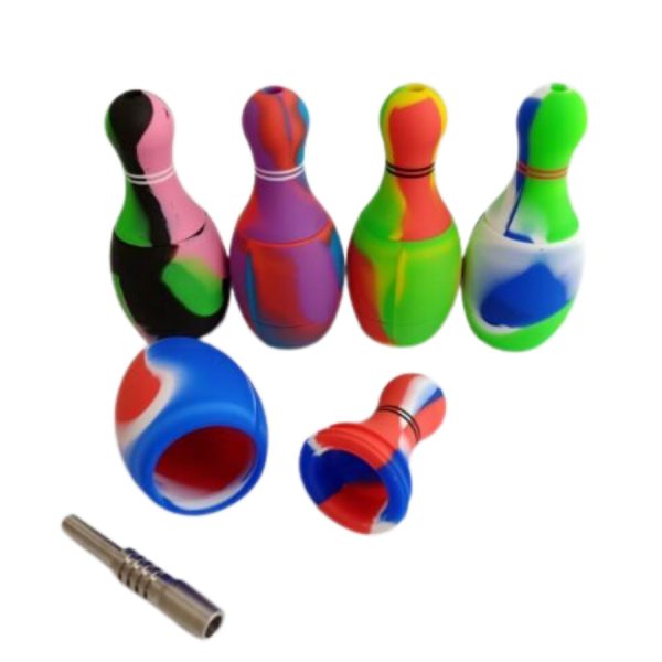 Silicone NC With Bowling Pen 8" 14mm Assorted Color