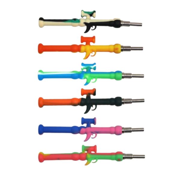 Long Rifle Silicone Honey Straw With Titanium Tip 4.7" 10mm