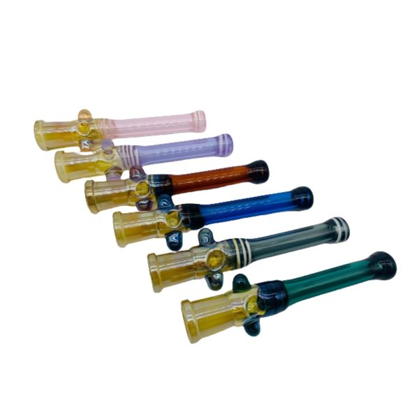 Fumed Glass Honey Straw With Titanium Tip & Two Colored Dots 14mm