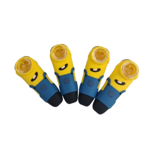 Minion Head Style Silicone HP With Glass Screen 6" Assorted Color