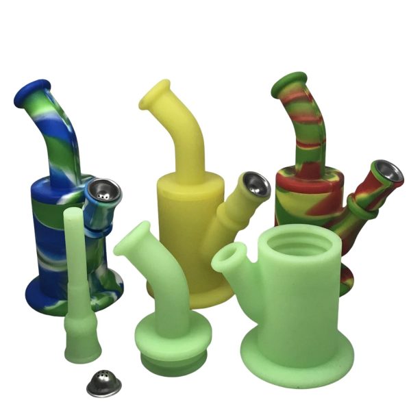 Silicone Waterpipes With Metal Bowl 8.2" Assorted Color