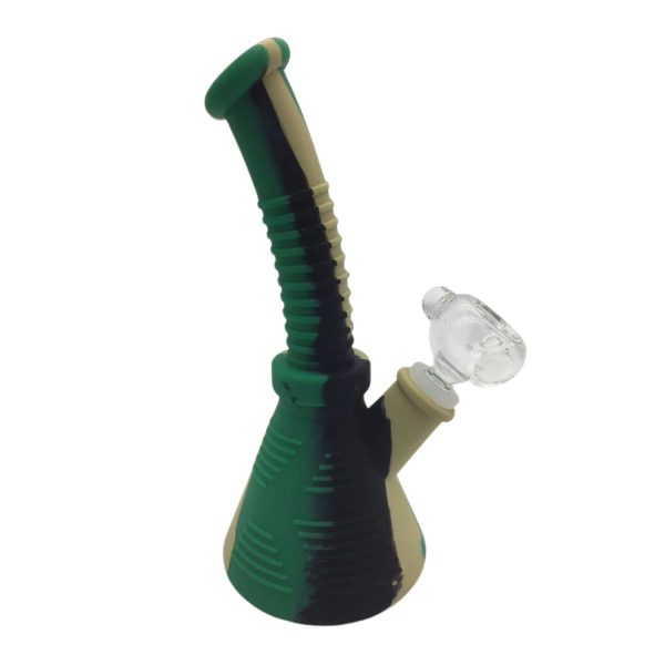 Silicone Waterpipe With Silicone Downstem And GOG Bowl 9" Assorted Color