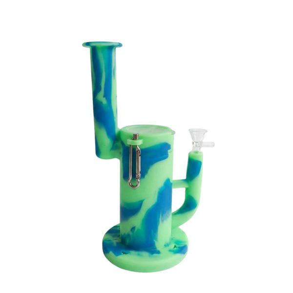Silicone Waterpipe With Stainless Steel And Built-In Silicone Perk Inside The ... 7" Assorted Color