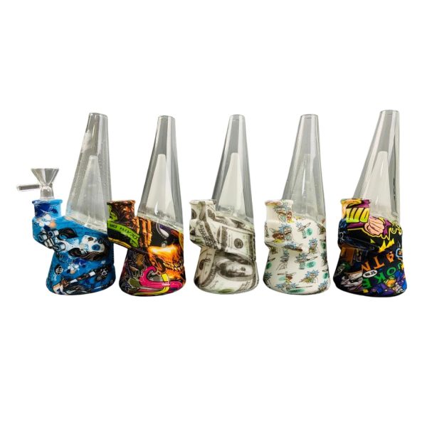 Glass Cone Shaped Silicone WP 7" Assorted Color