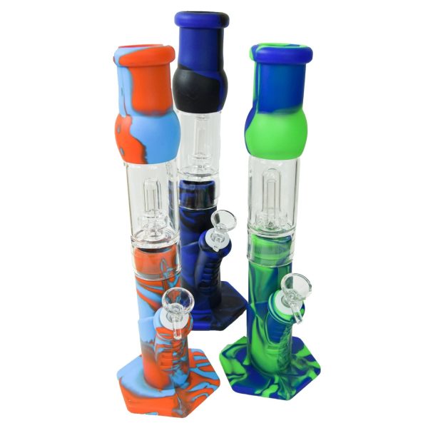 Silicone Beaker With Glass Assorted Color Design 12.5"
